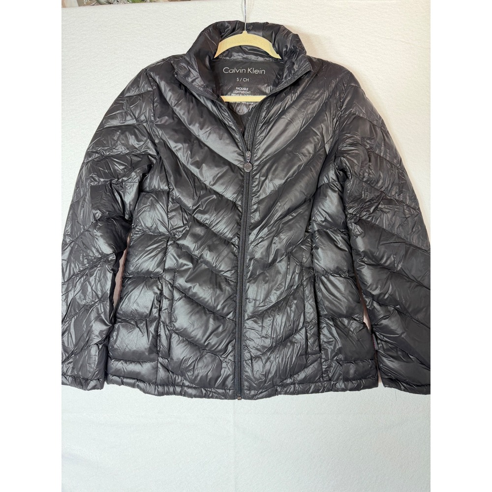 Calvin Klein Womens Packable Lightweight Down Puffer Jacket black ‎ S
